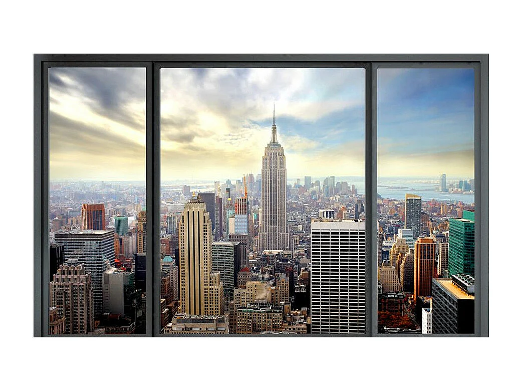 Papier Peint "Ville Derrière Vitre" 175 x 250 cm