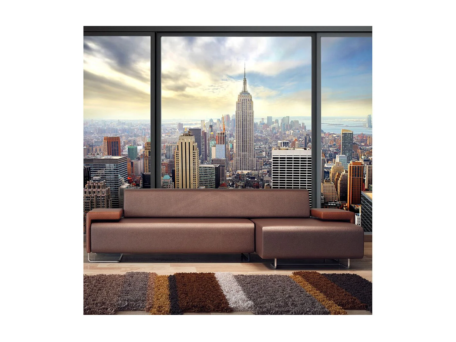 Papier Peint "Ville Derrière Vitre" 175 x 250 cm