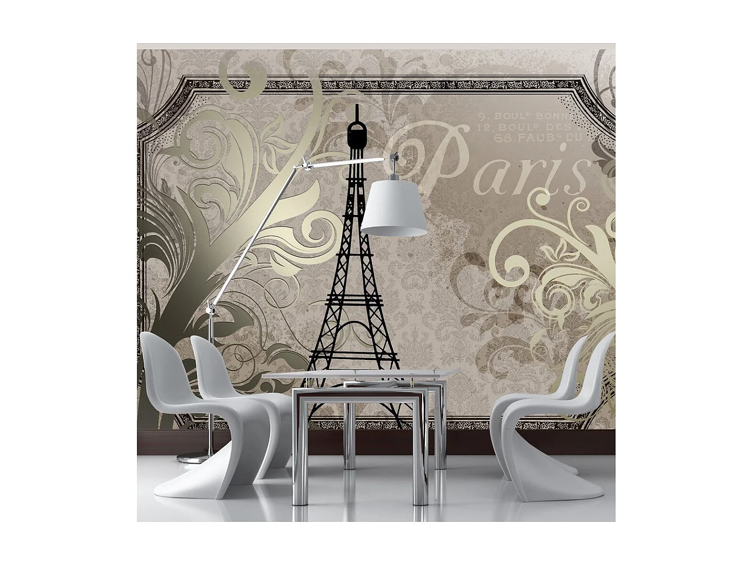 Papier Peint "Vintage Paris Gold" 105 x 150 cm