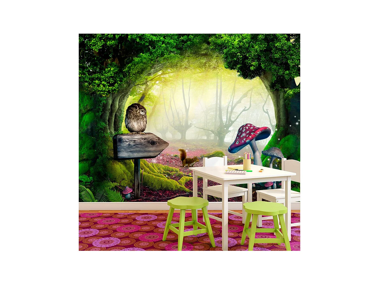 Papier Peint "Owlish Corner" 175 x 250 cm