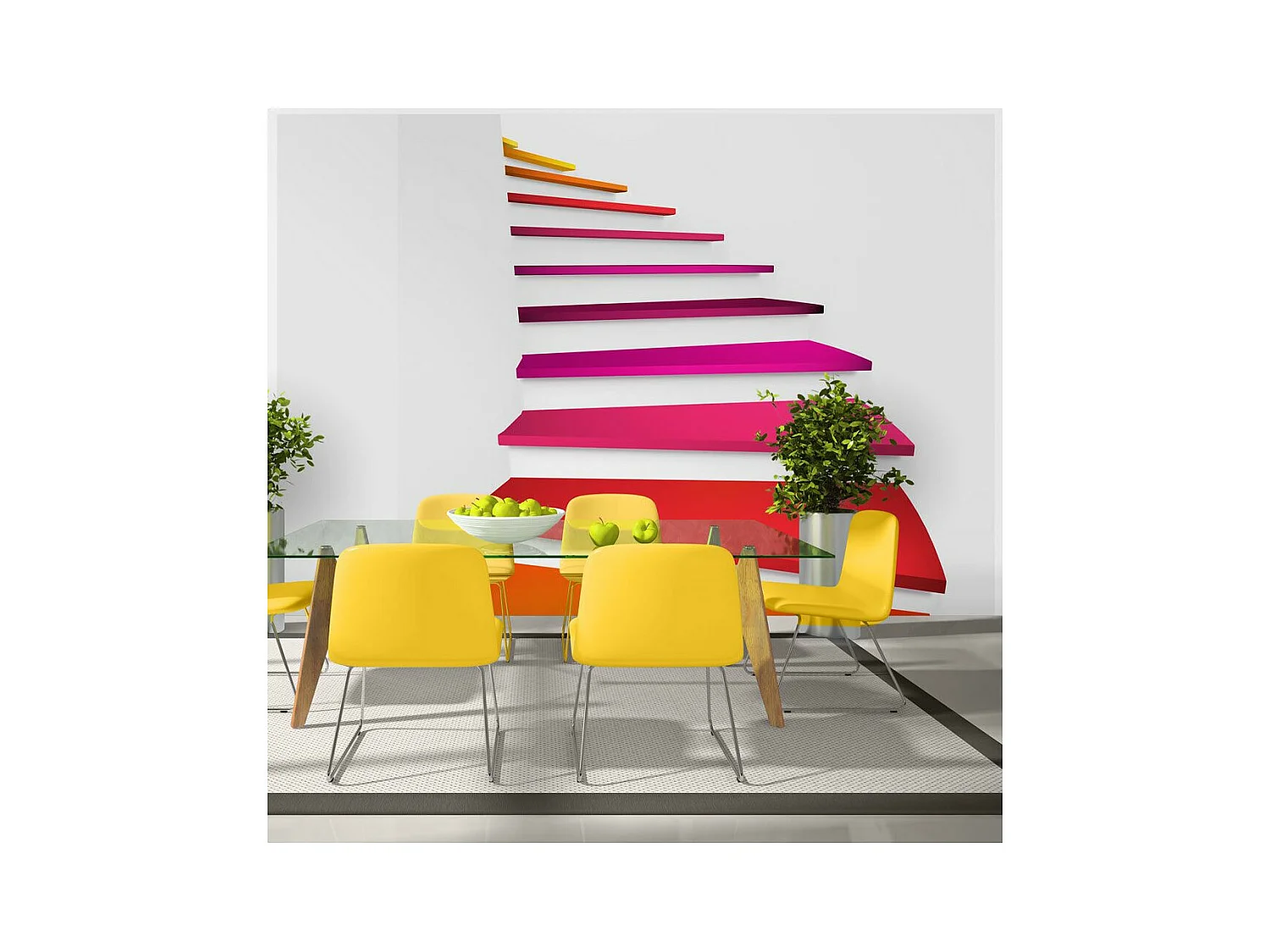 Papier Peint "Colorful Stairs" 140 x 200 cm