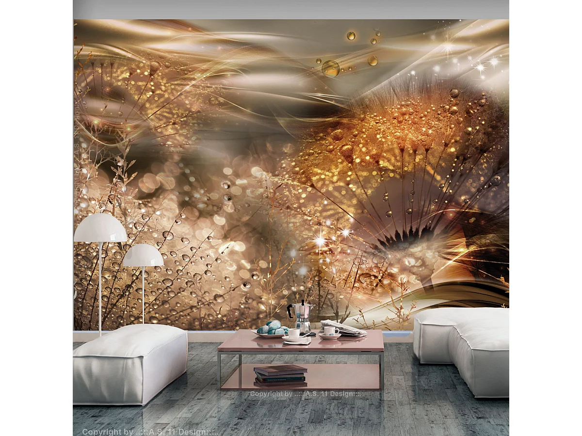 Papier Peint "Dandelions' World Gold" 105 x 150 cm