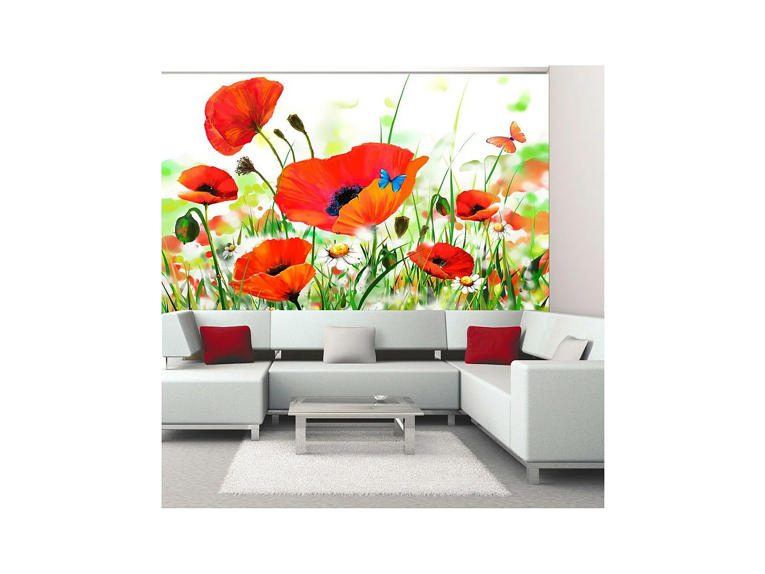 Papier Peint "Country Poppies" 270 x 350 cm
