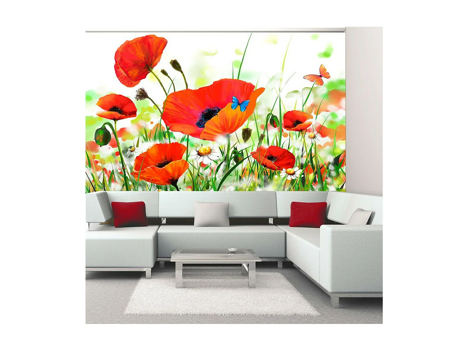 Papier Peint "Country Poppies" 270 x 350 cm