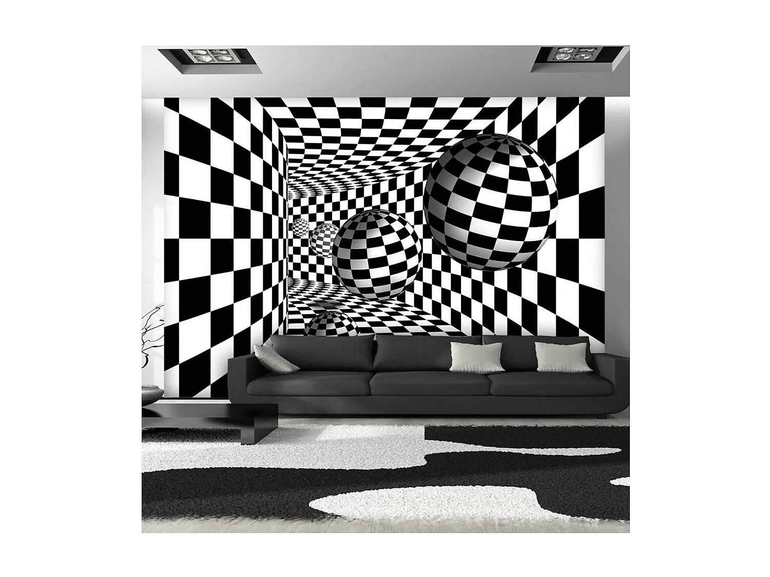 Papier Peint "Black & White Corridor" 210 x 300 cm