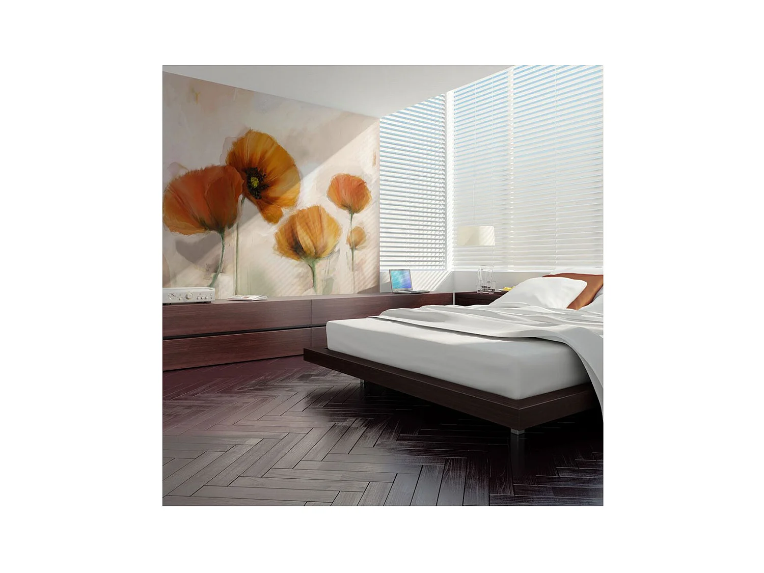 Papier Peint "Coquelicots Vintage" 270 x 350 cm