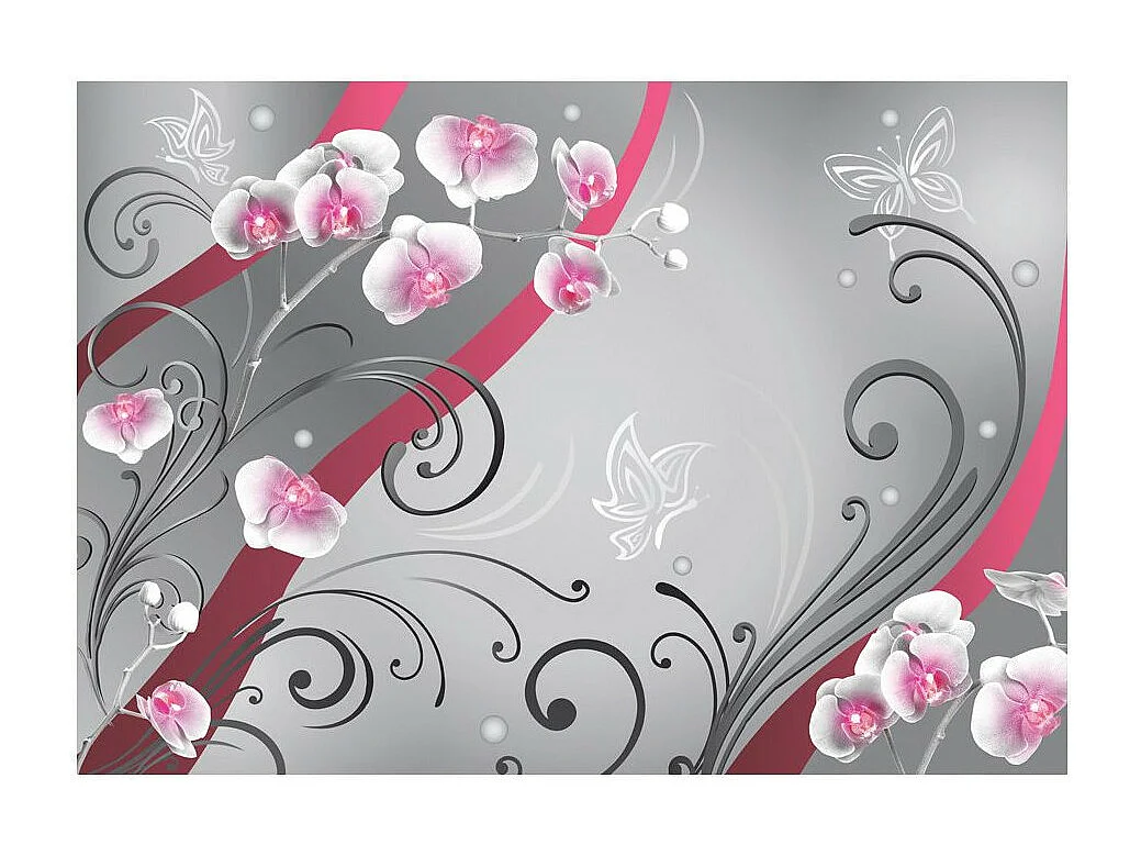 Papier Peint "Pink Orchids Variation" 210 x 300 cm