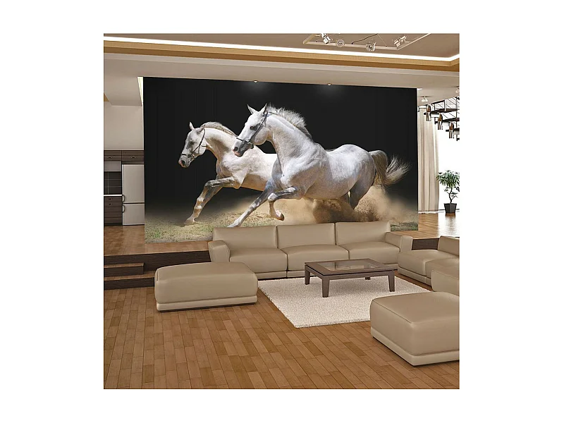 Papier Peint "Chevaux au Galop sur du Sable" 270 x 350 cm