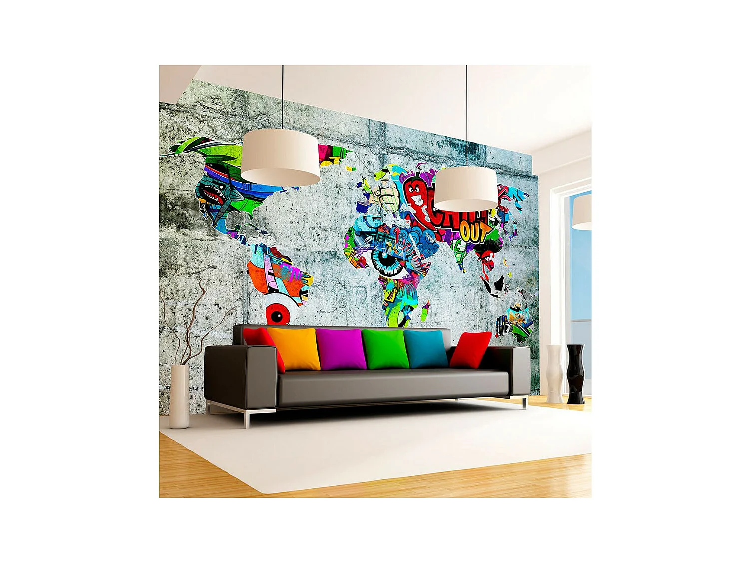 Papier Peint "Map Graffiti" 140 x 200 cm