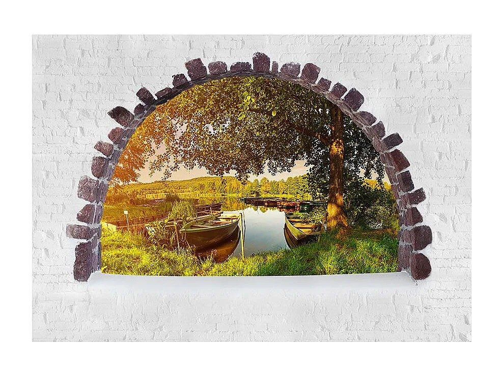 Papier Peint "Été au Bord du Lac" 70 x 100 cm