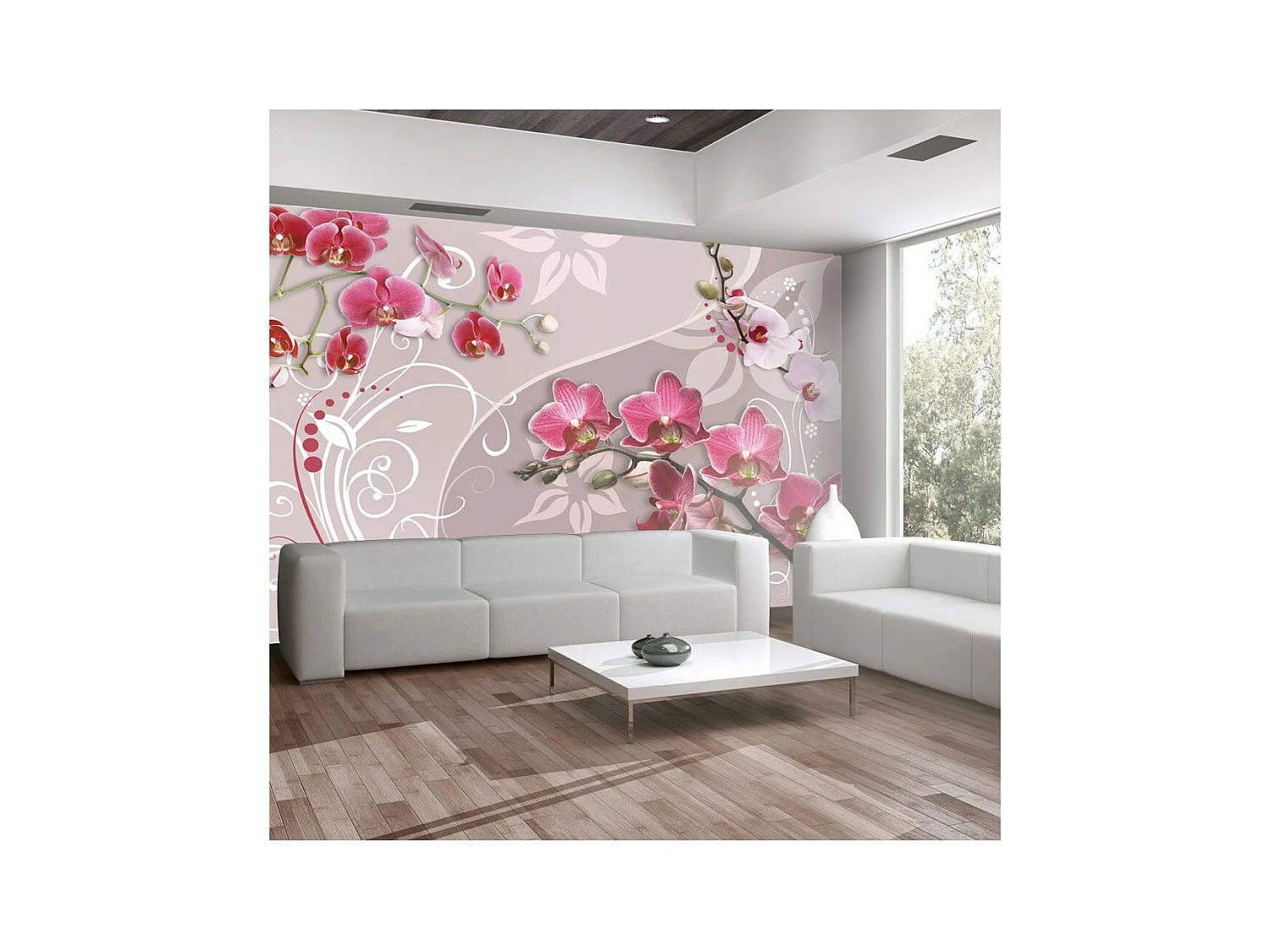 Papier Peint "Flight of Pink Orchids" 280 x 400 cm