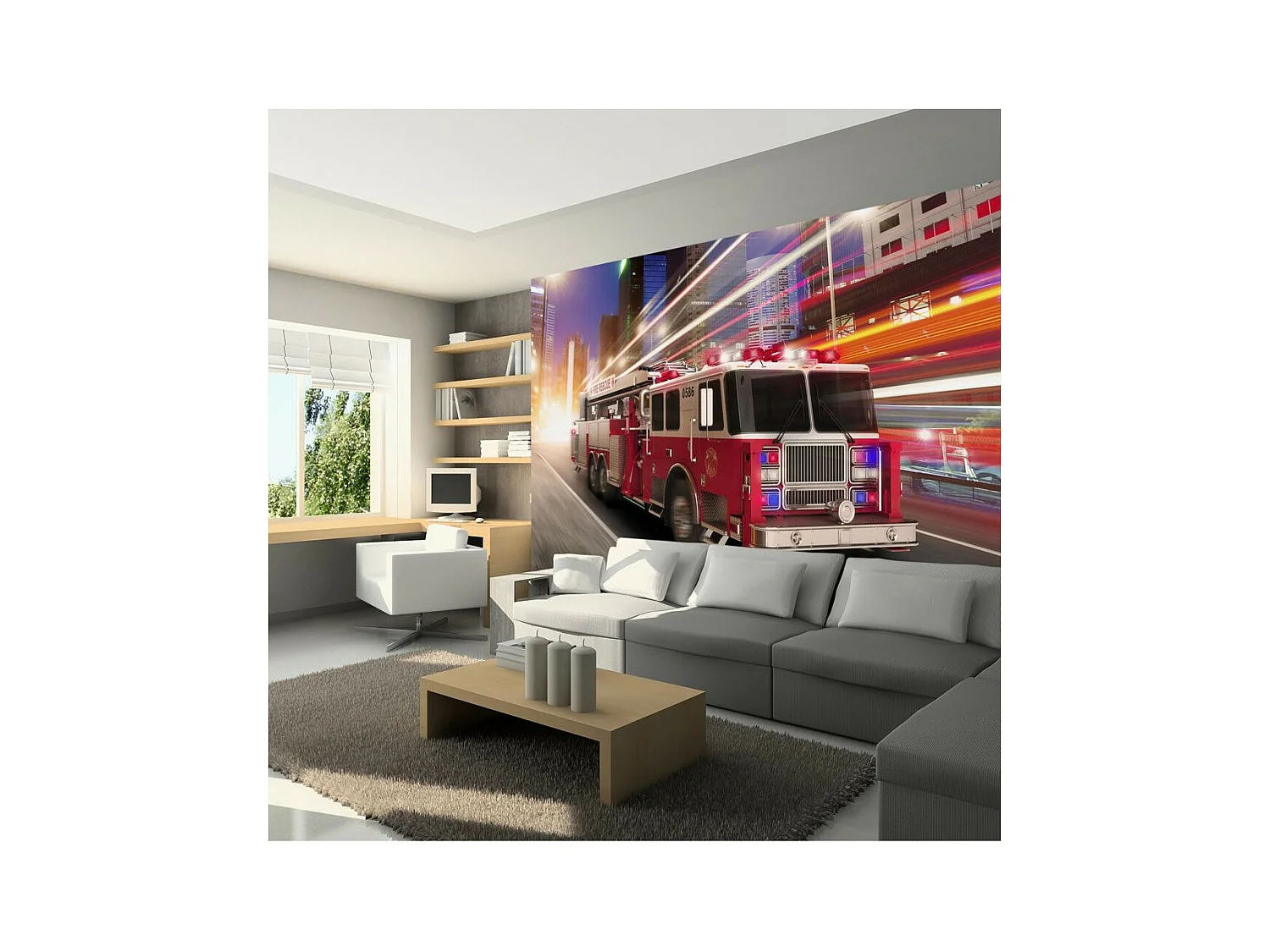 Papier Peint "Fire Truck" 105 x 150 cm