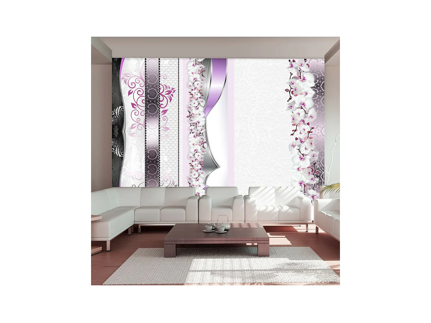 Papier Peint "Parade of Orchids in Violet" 105 x 150 cm