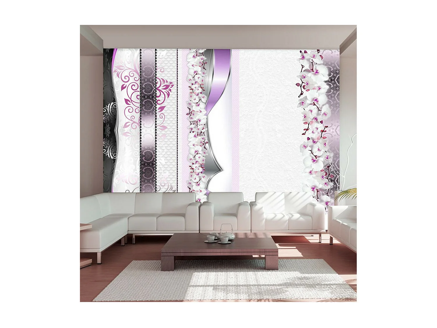 Papier Peint "Parade of Orchids in Violet" 105 x 150 cm