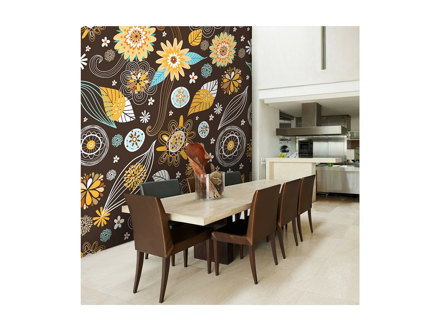 Papier Peint "Fleurs Transparentes" 231 x 300 cm