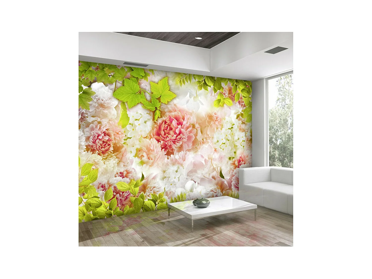 Papier Peint "Bright Peonies" 140 x 200 cm