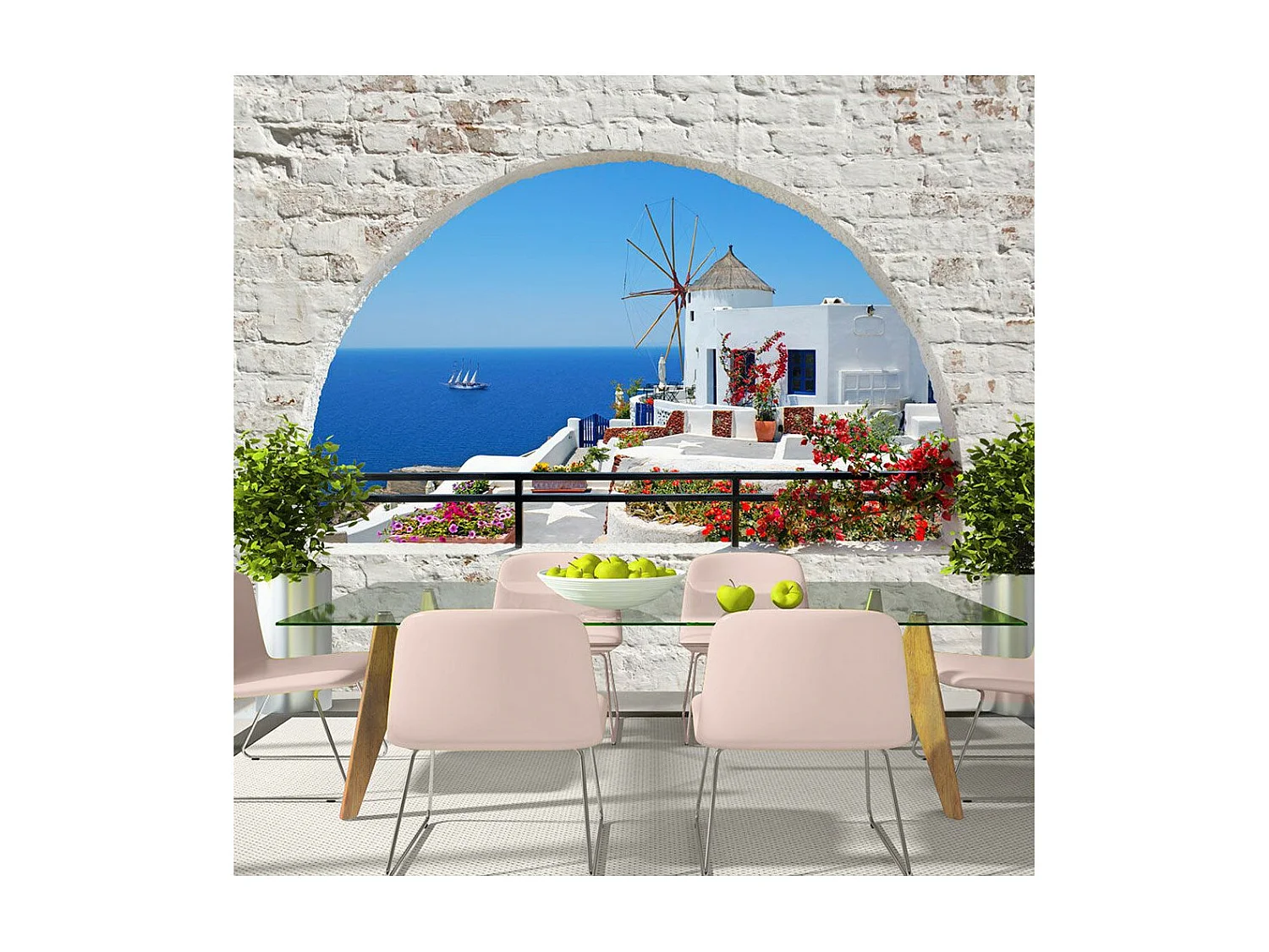 Papier Peint "Summer in Santorini" 245 x 350 cm