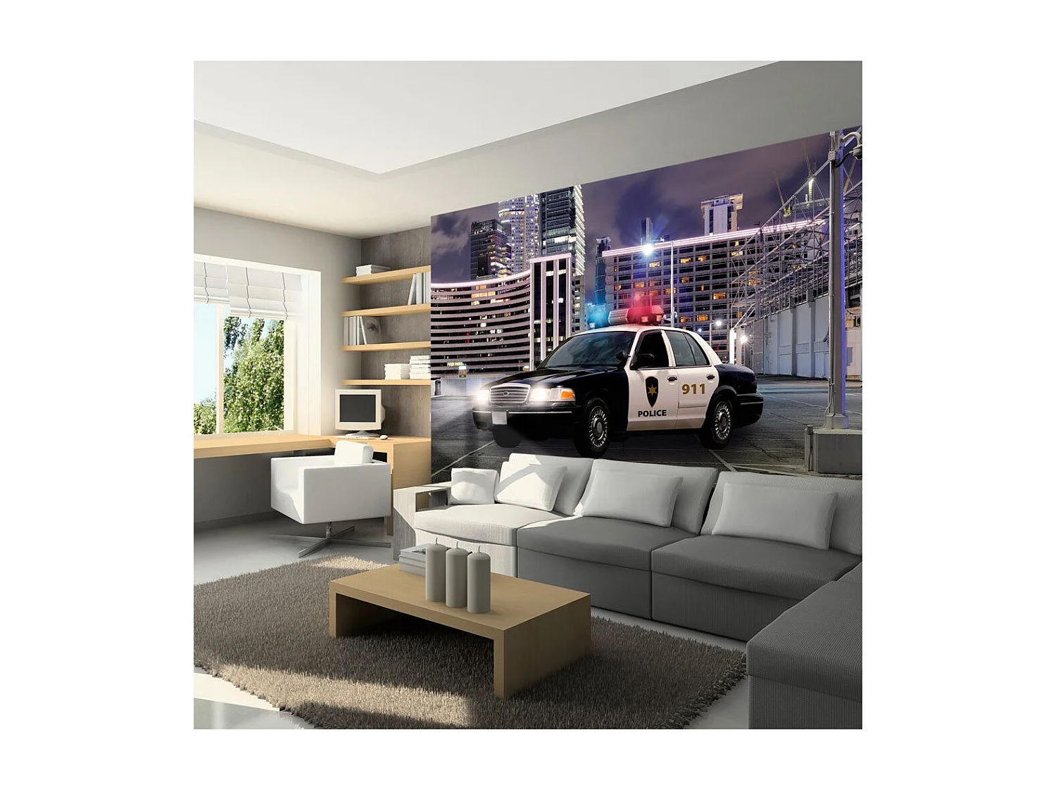 Papier Peint "Police Car" 70 x 100 cm