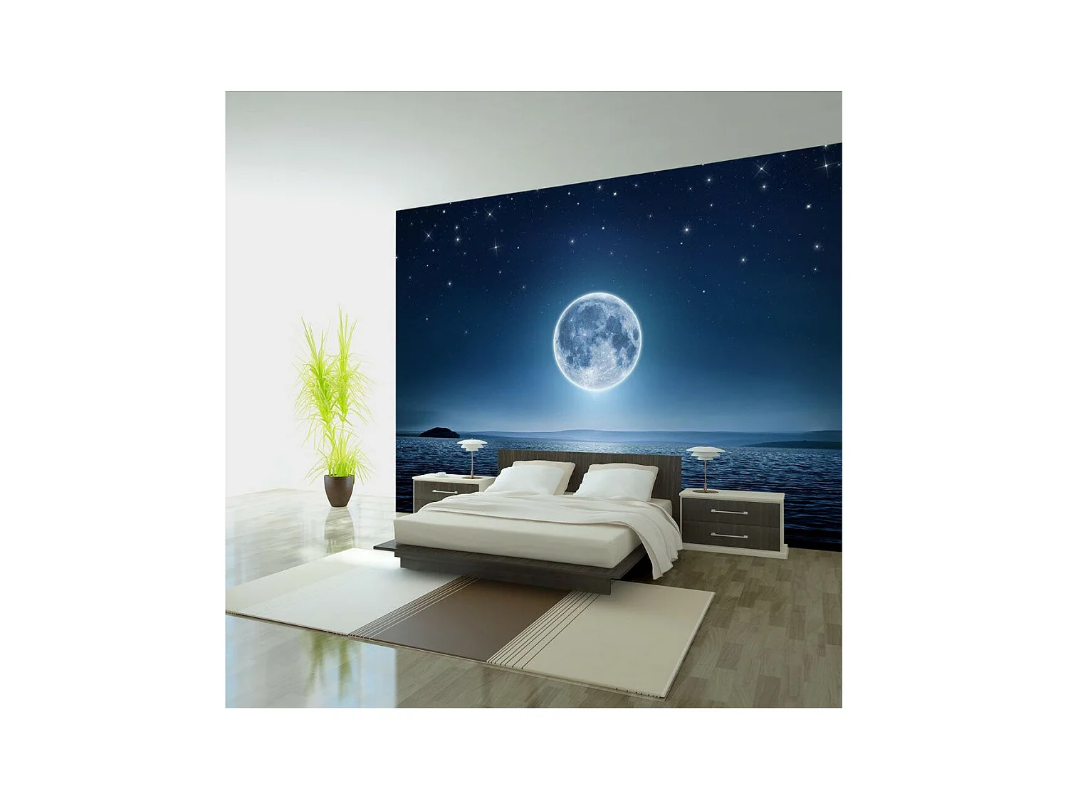 Papier Peint "Moonlit Night" 105 x 150 cm