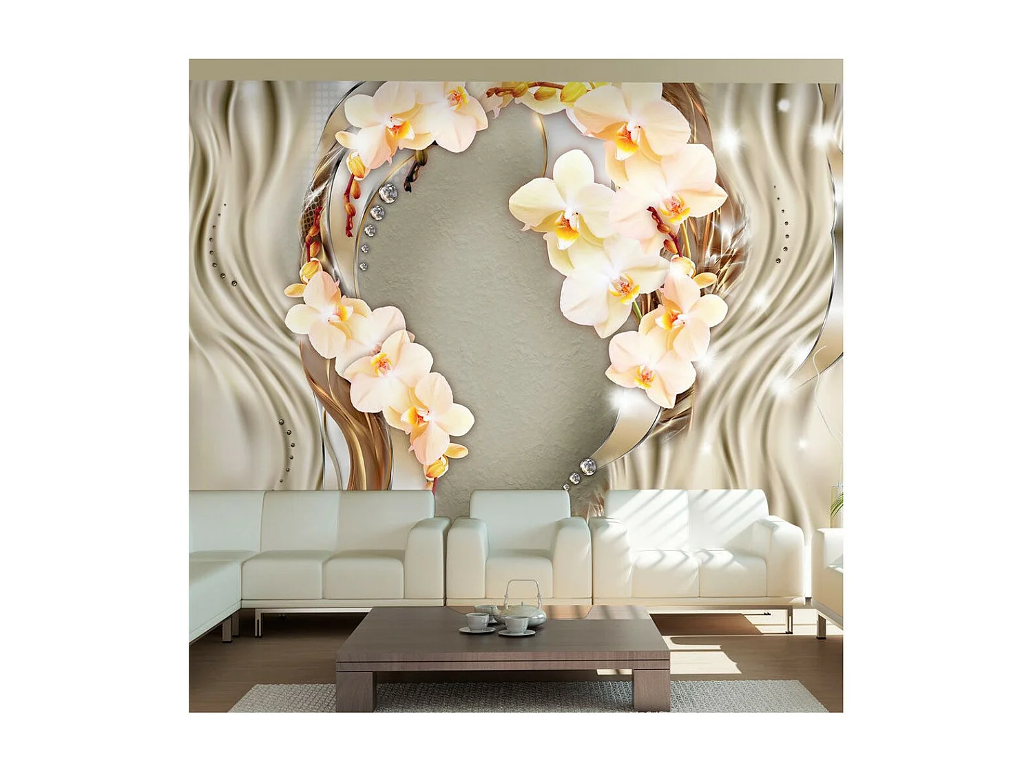 Papier Peint "Wreath of Orchids" 105 x 150 cm