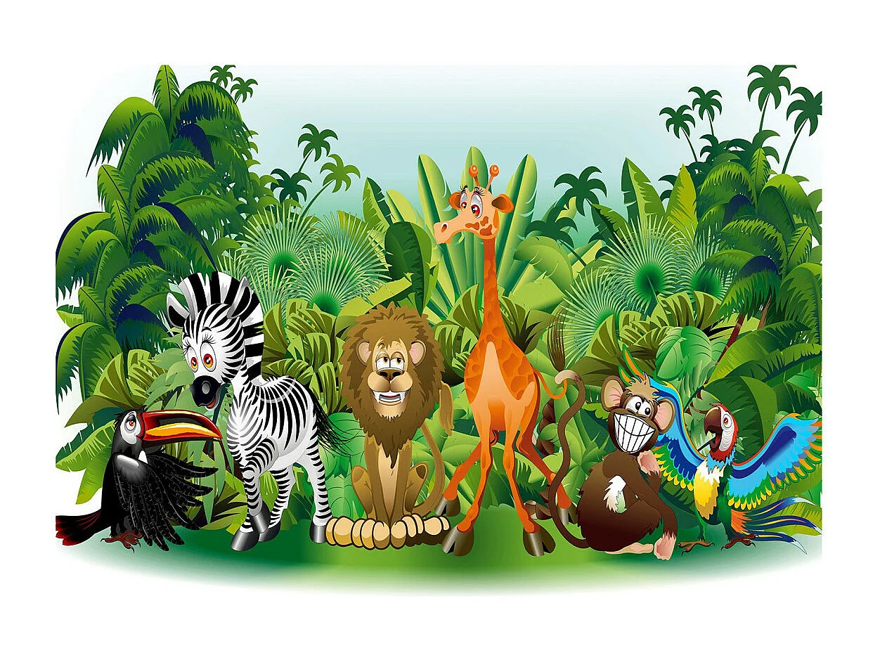 Papier Peint "Jungle Animals" 245 x 350 cm