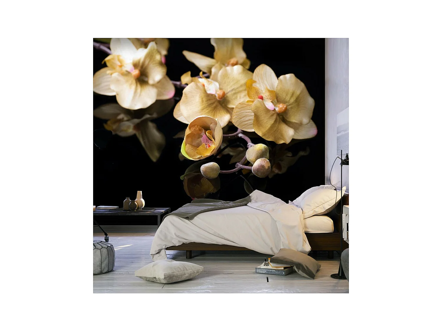Papier Peint "Orchids in Ecru Color" 193 x 250 cm