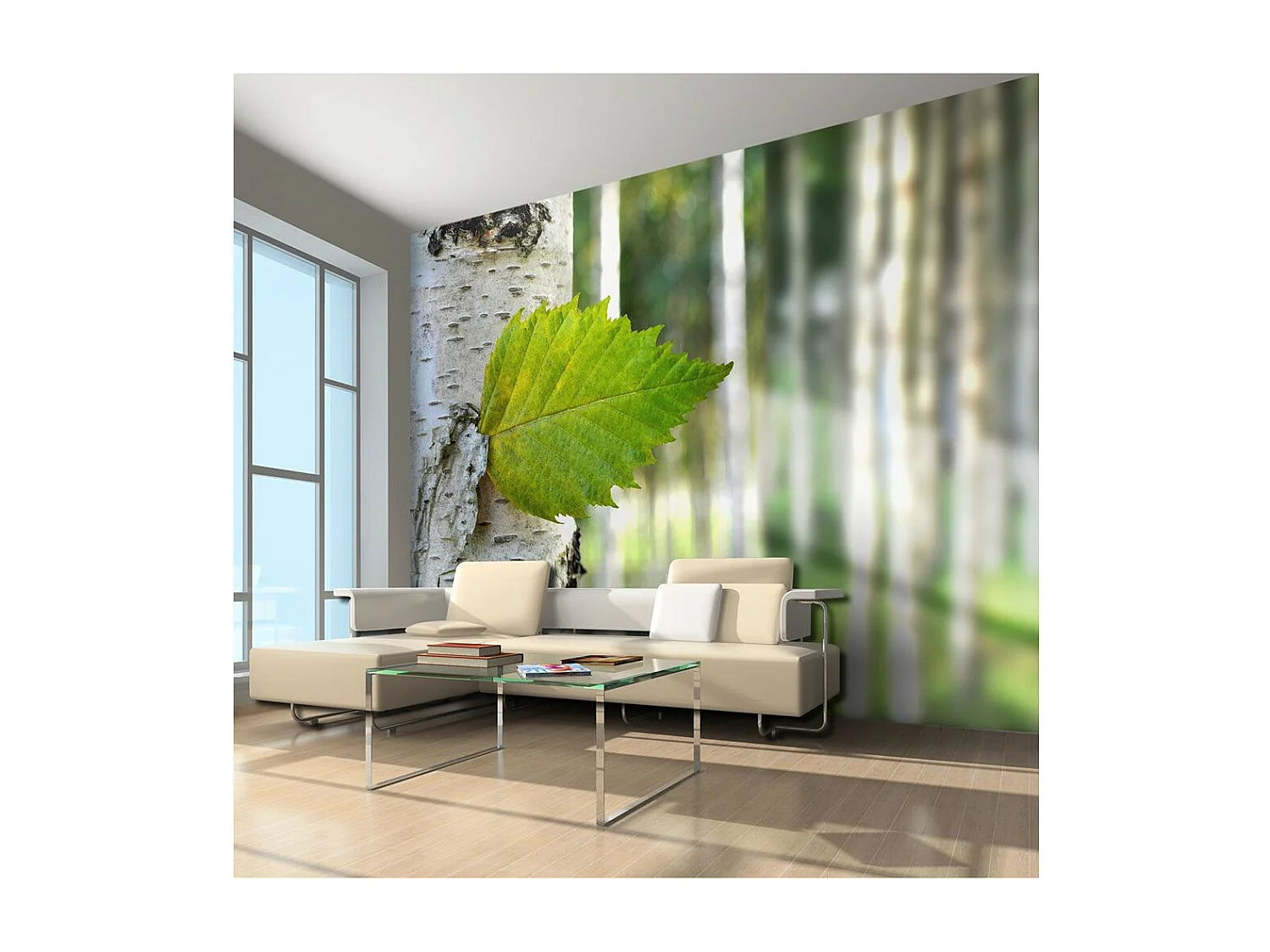 Papier Peint "Feuille de Bouleau" 270 x 350 cm