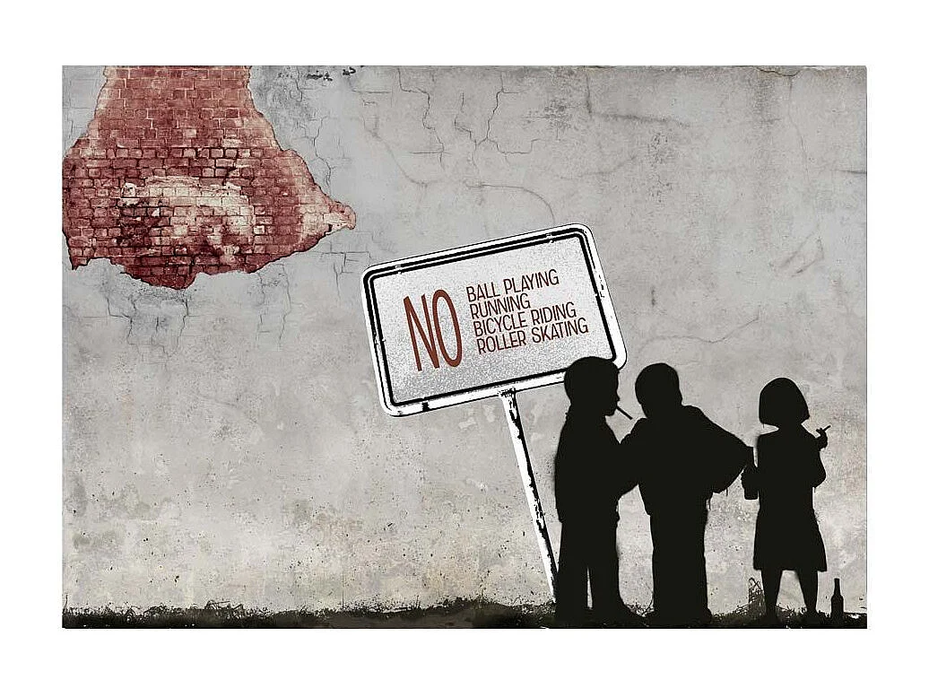 Papier Peint "NO Ball Playing" 105 x 150 cm