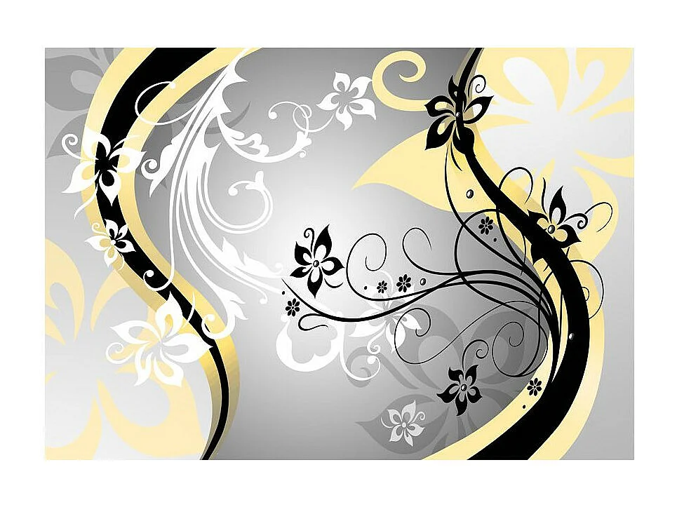 Papier Peint "Art Flowers Yellow" 245 x 350 cm