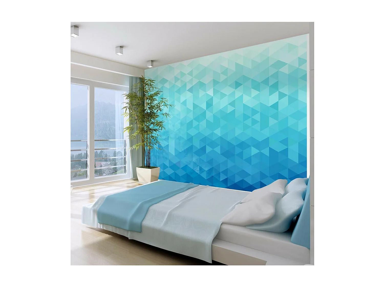 Papier Peint "Pixel Azur" 105 x 150 cm