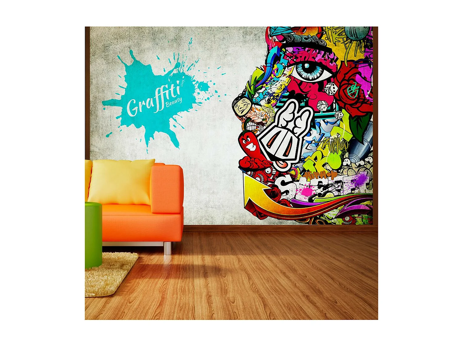 Papier Peint "Graffiti Beauty" 175 x 250 cm