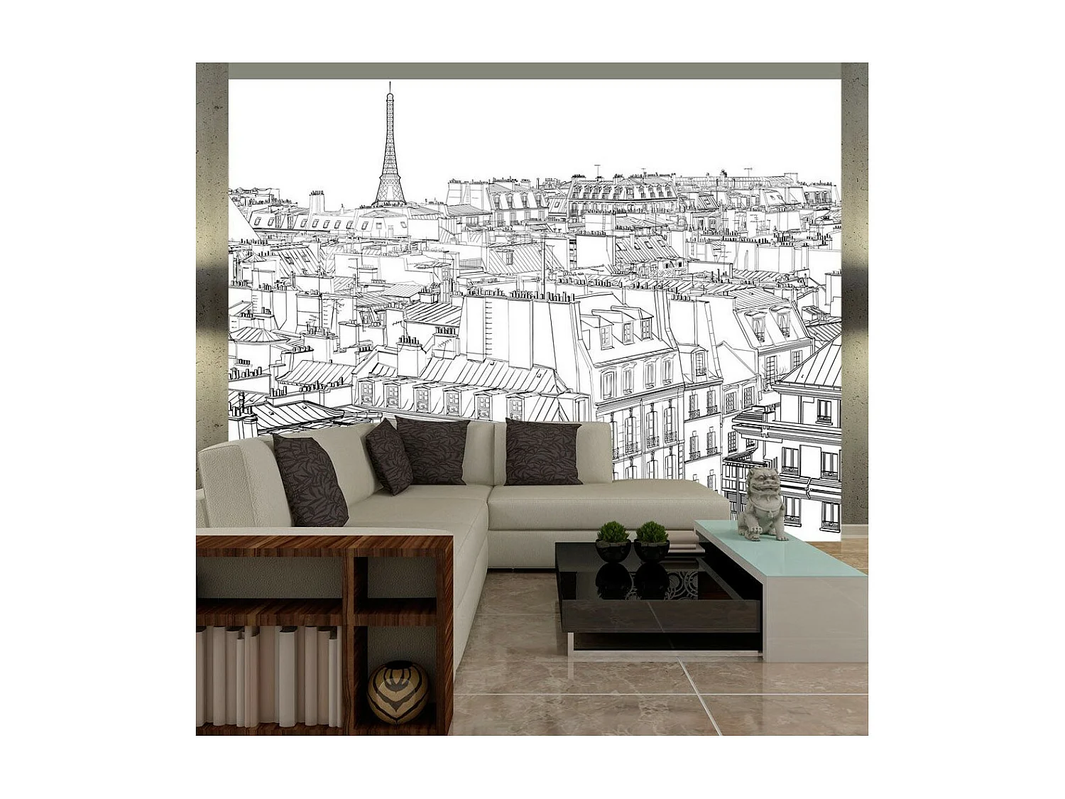 Papier Peint "Croquis Parisien" 270 x 350 cm