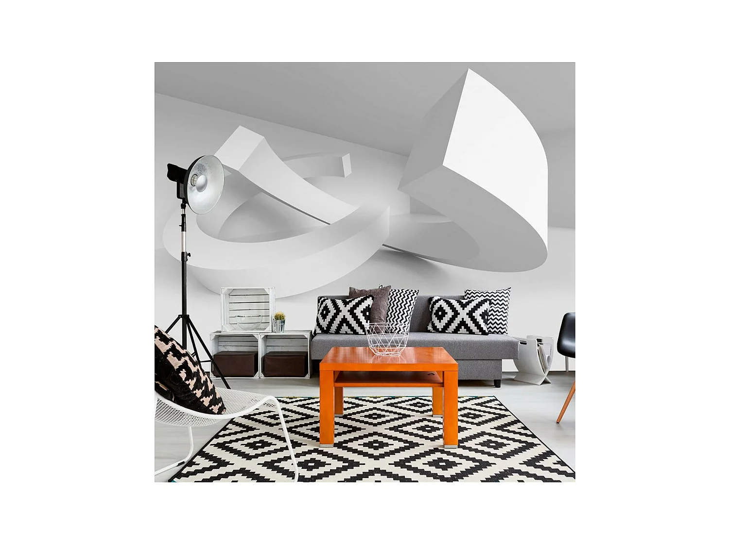 Papier Peint "White Duet" 70 x 100 cm