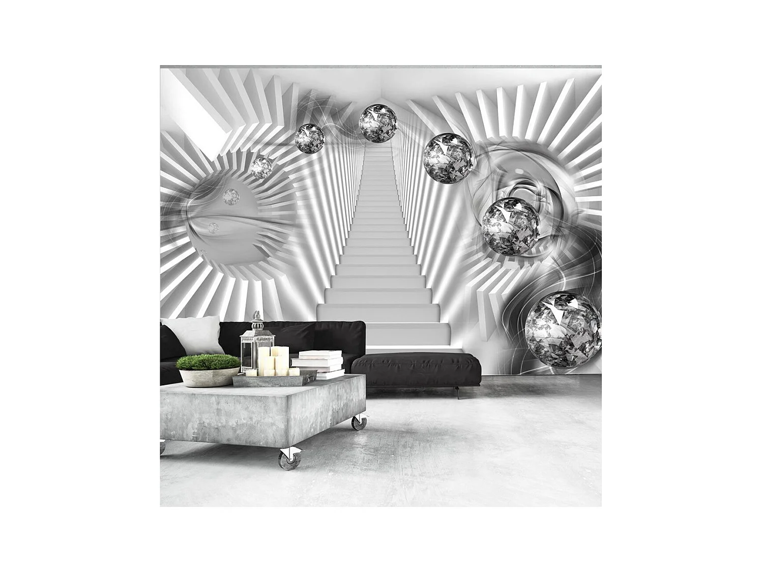 Papier Peint "Escalier en Argent" 175 x 250 cm