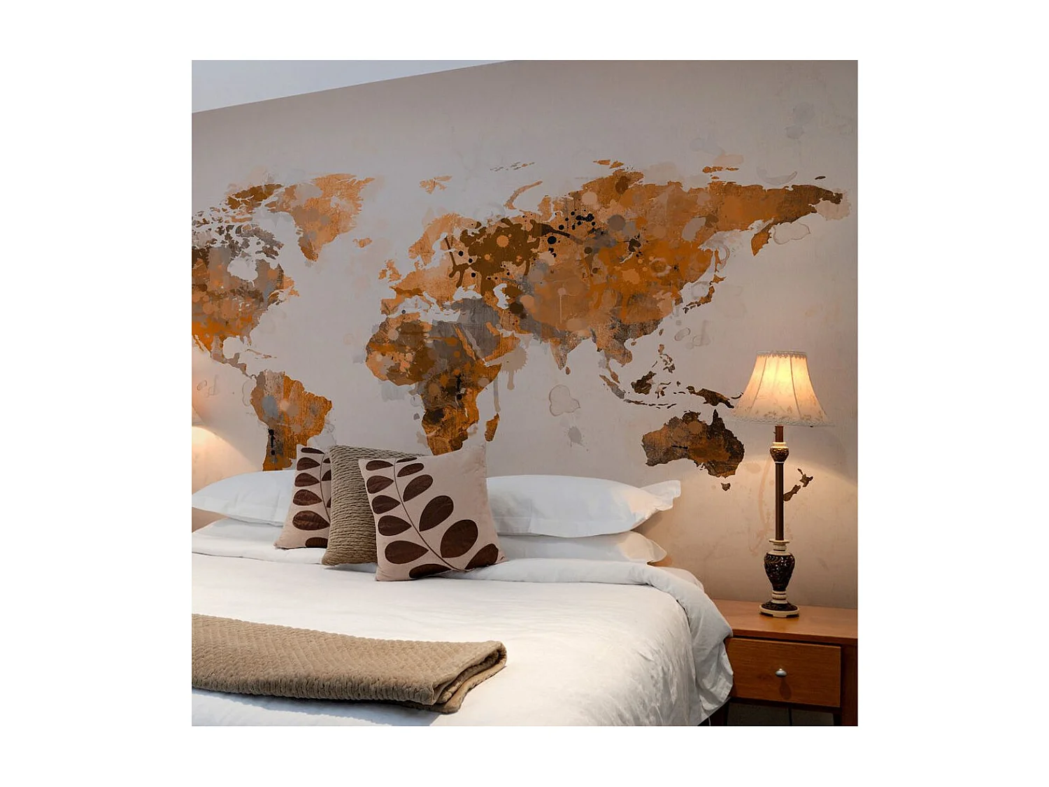 Papier Peint "Monde dans Les Tons Brun" 270 x 350 cm