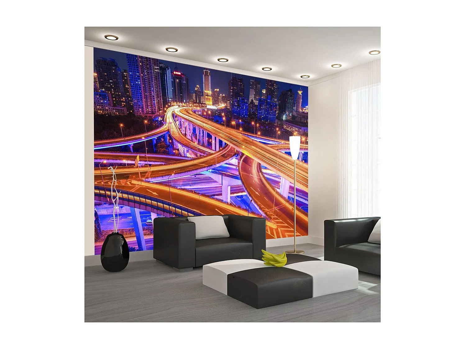 Papier Peint "Spiderweb of Roads" 140 x 200 cm