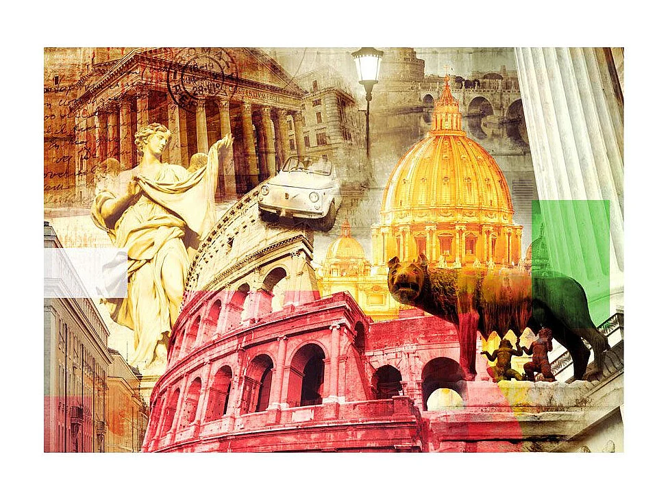 Papier Peint "Rome Collage" 210 x 300 cm