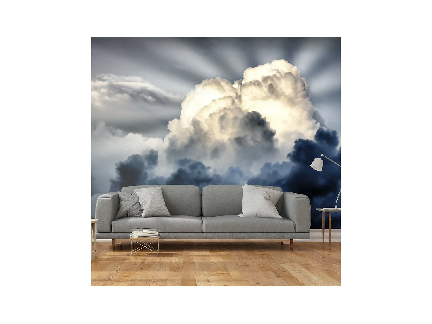 Papier Peint "Rayons de Soleil sur un Ciel Nuageux" 231 x 300 cm