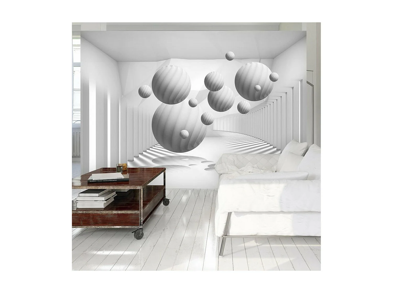 Papier Peint "Balls in White" 140 x 200 cm