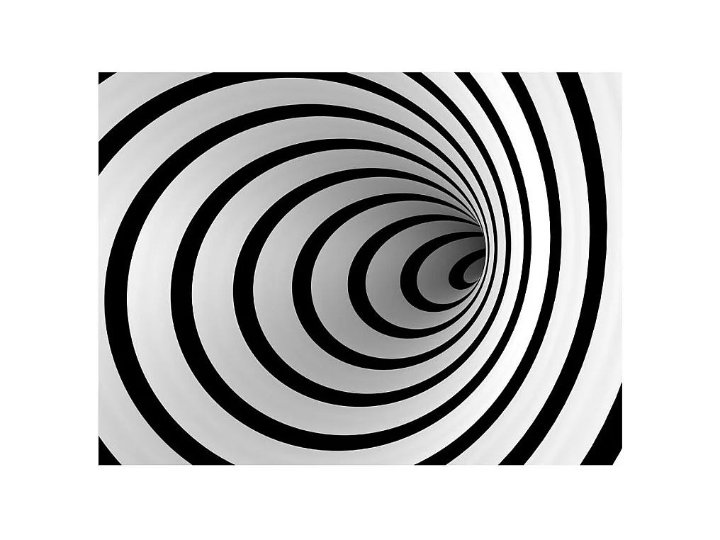 Papier Peint "Tunnel 3D Noir & Blanc" 309 x 400 cm