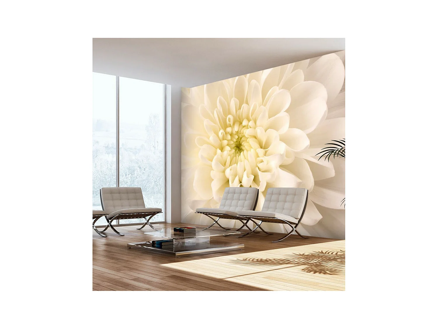 Papier Peint "Dahlia Blanc" 270 x 350 cm