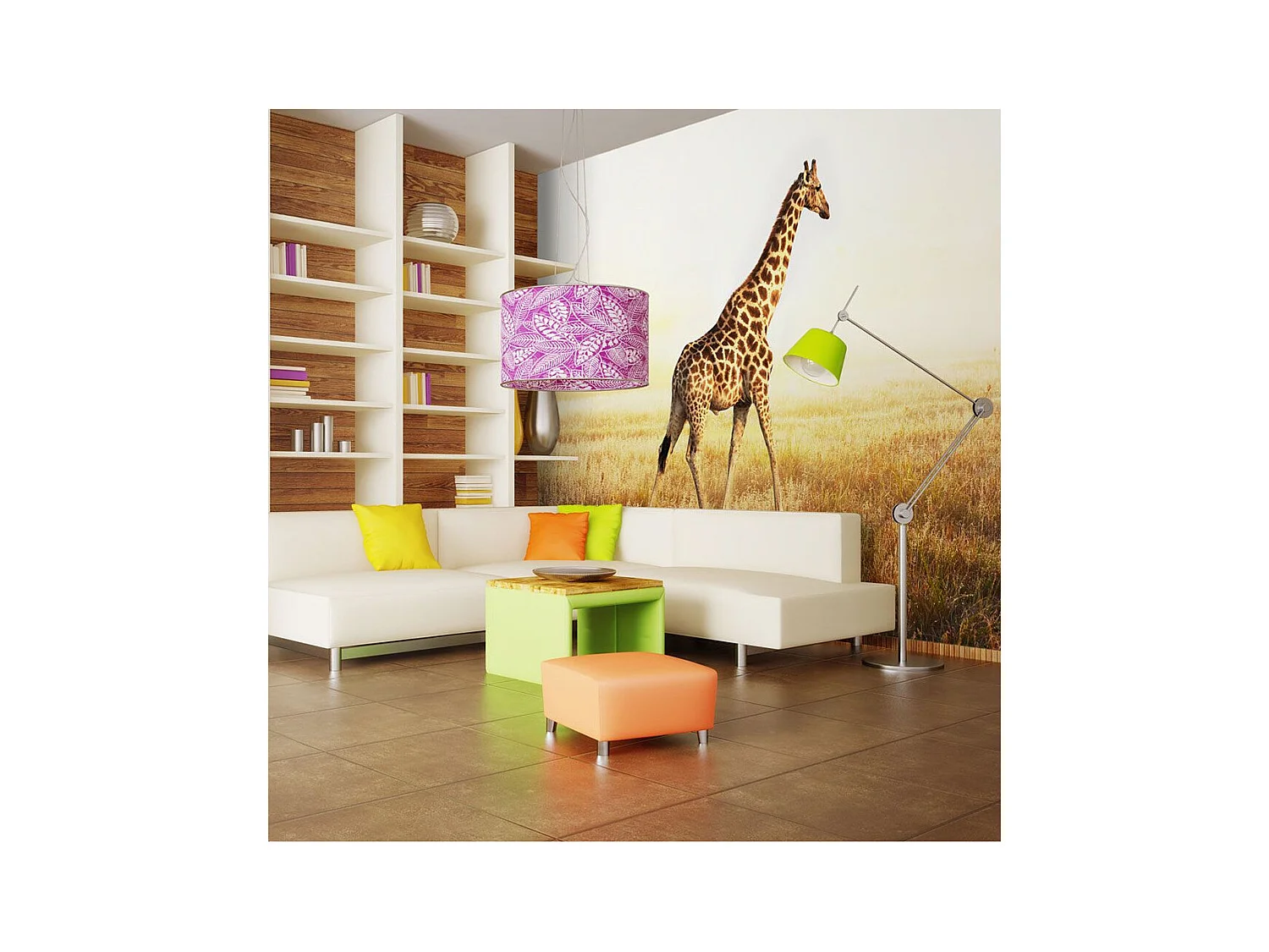 Papier Peint "Girafe Promenade" 270 x 350 cm