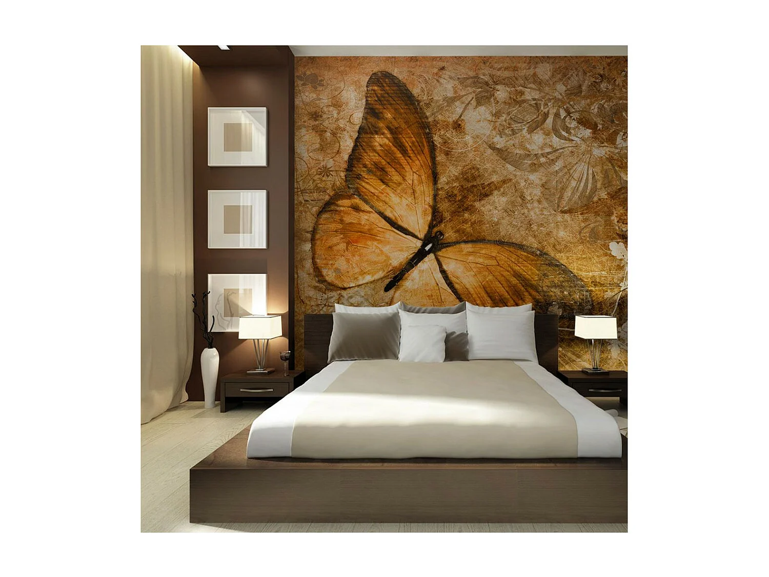 Papier Peint "Butterfly Sepia" 193 x 250 cm