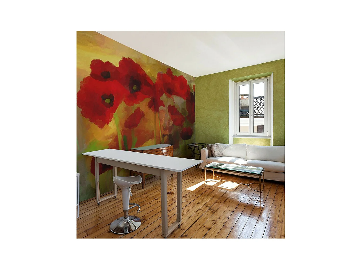 Papier Peint "Poppies in Warm Tone" 270 x 350 cm