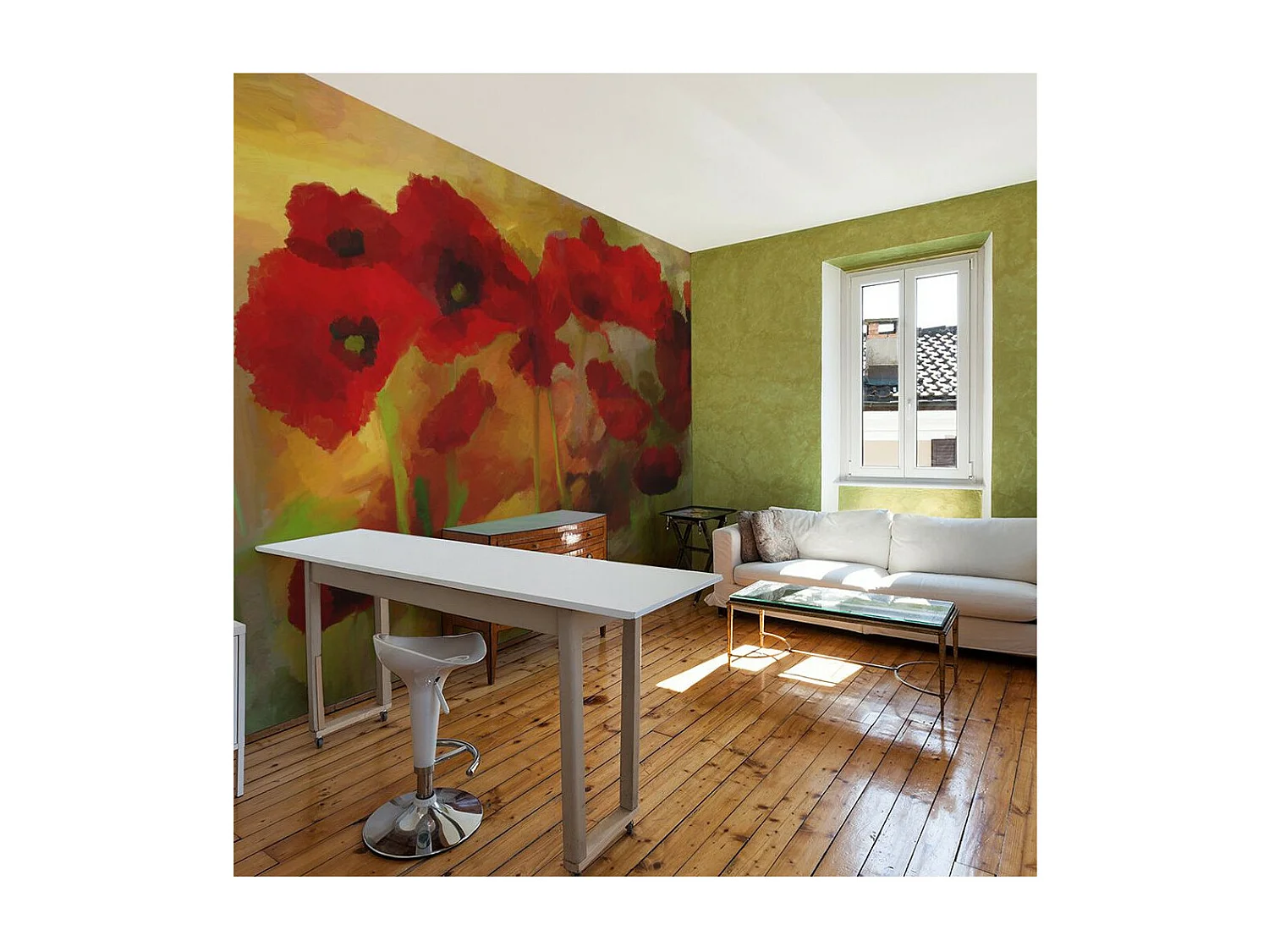 Papier Peint "Poppies in Warm Tone" 270 x 350 cm