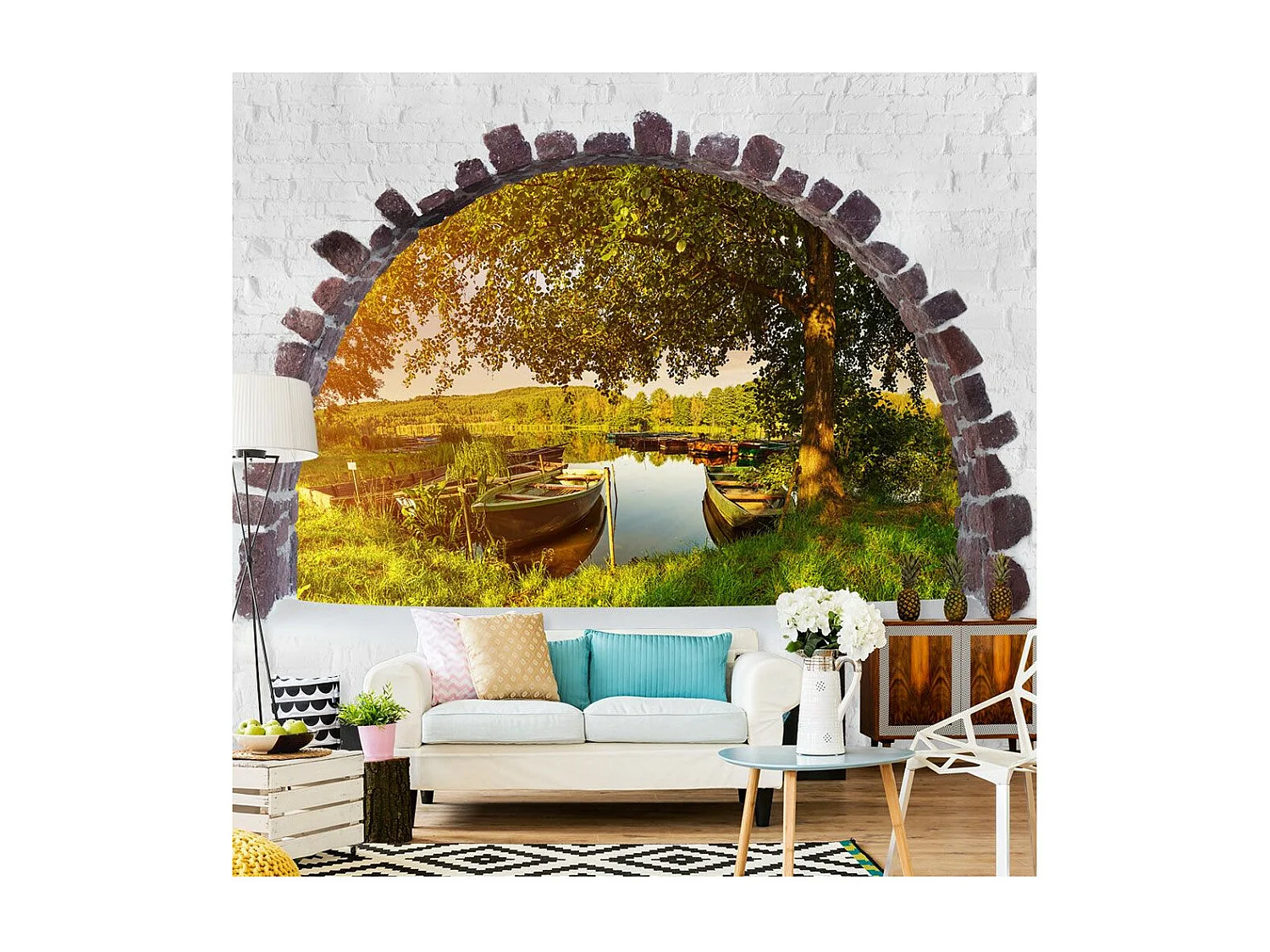 Papier Peint "Été au Bord du Lac" 105 x 150 cm