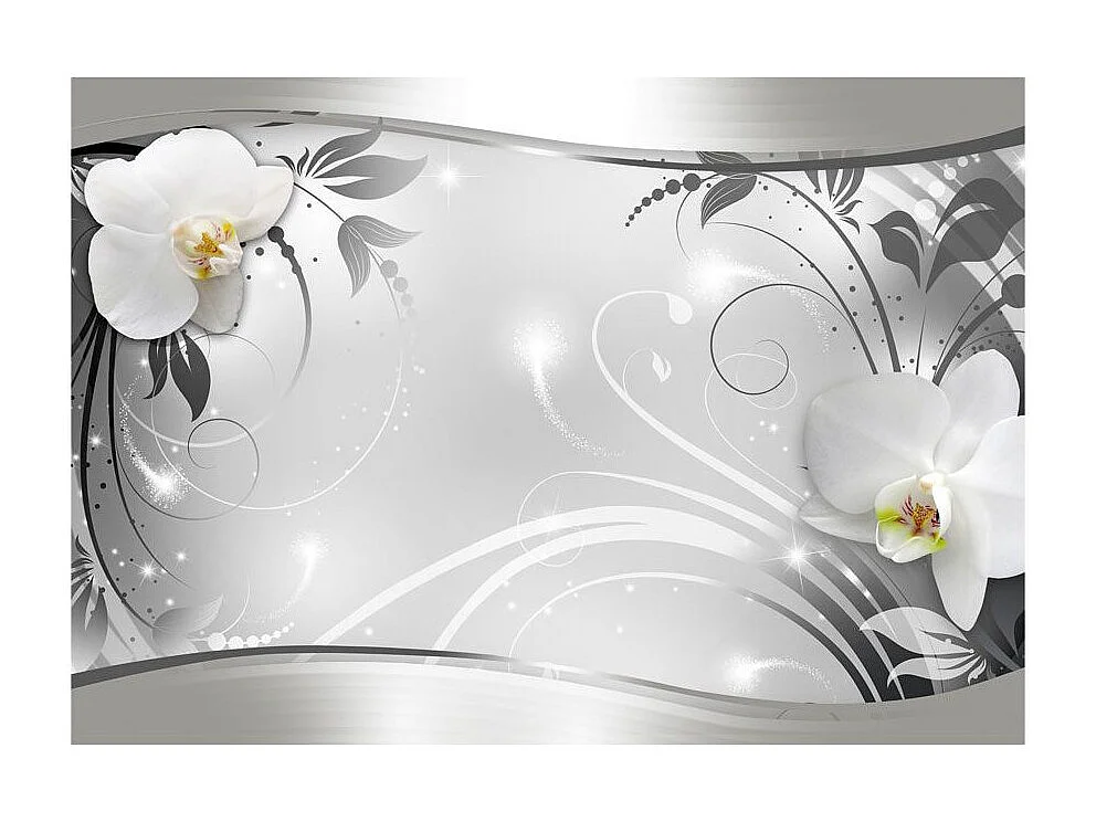 Papier Peint "Abstraction en Argent" 140 x 200 cm