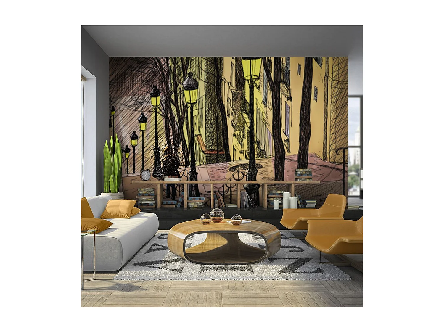 Papier Peint "Lonely Walk Through Montmartre" 270 x 350 cm