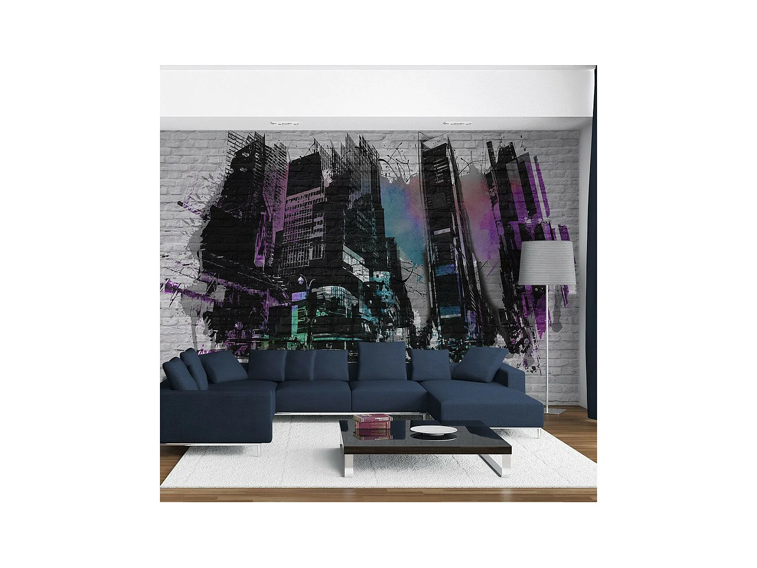 Papier Peint "Art Urbain : Grande Ville Moderne" 193 x 250 cm