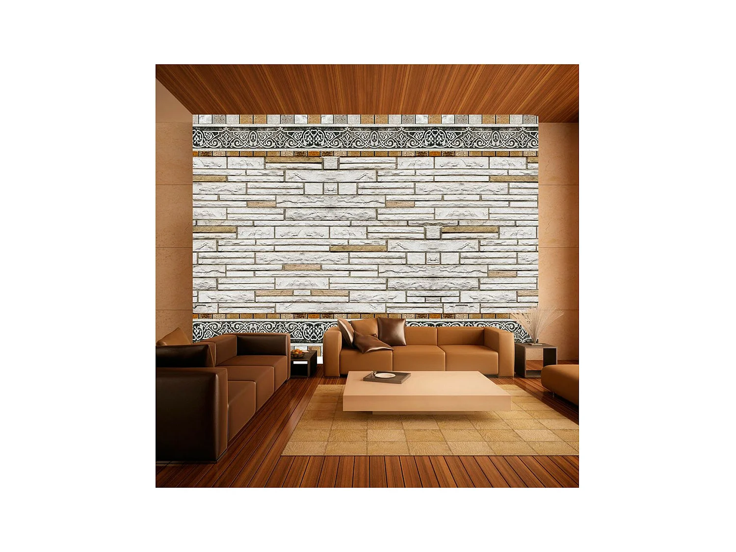 Papier Peint "Mosaique en Pierre" 140 x 200 cm